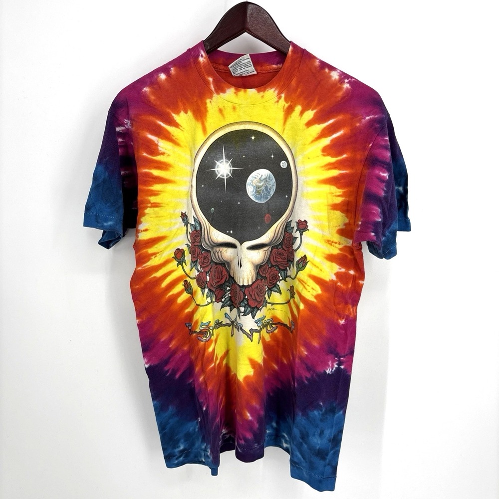 Vintage Grateful Dead Liquid Blue Space your Face Tie Dye T-Shirt Size Mens L - Picture 2 of 14